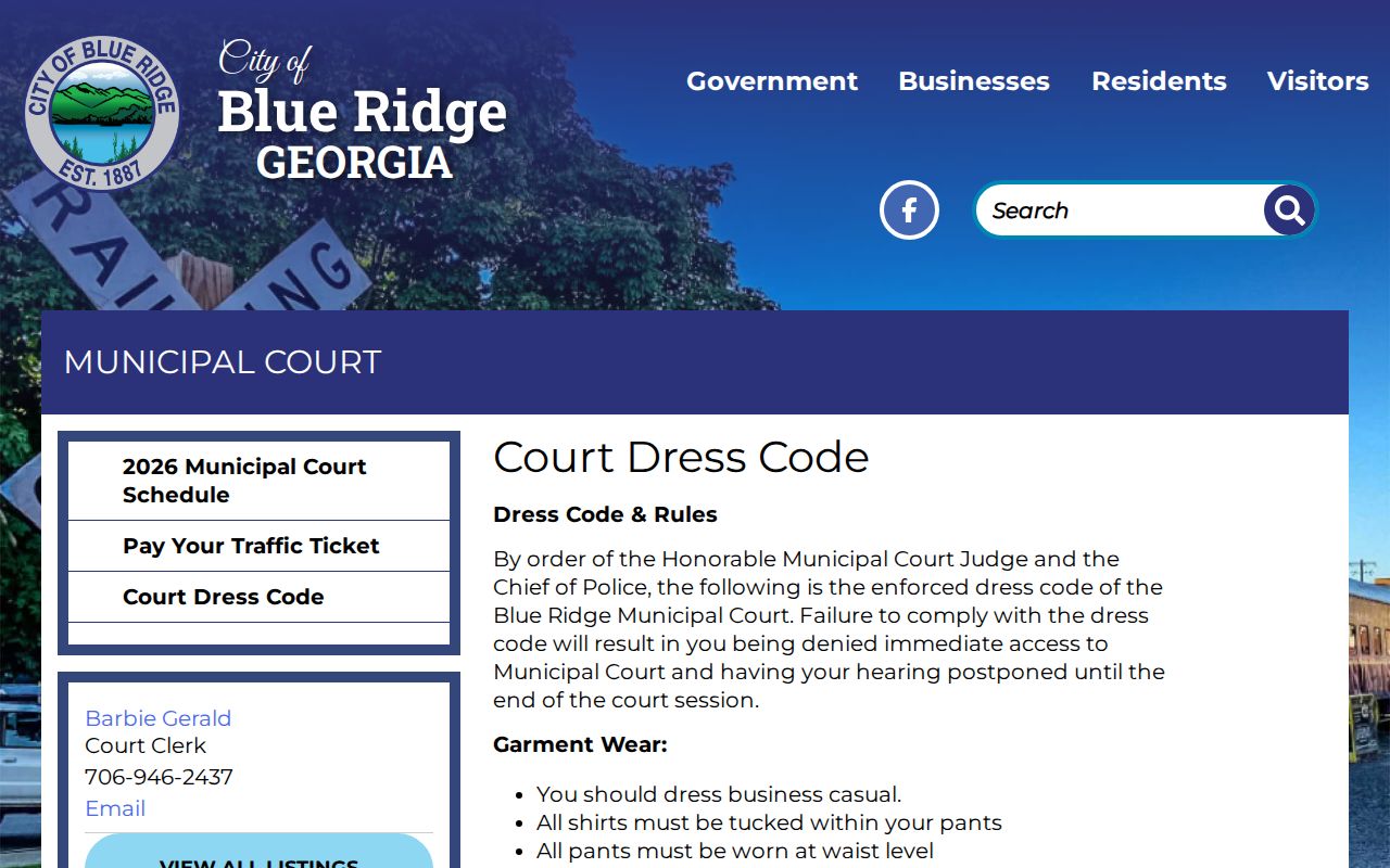 Official Blue Ridge Municipal Court dress and device rules