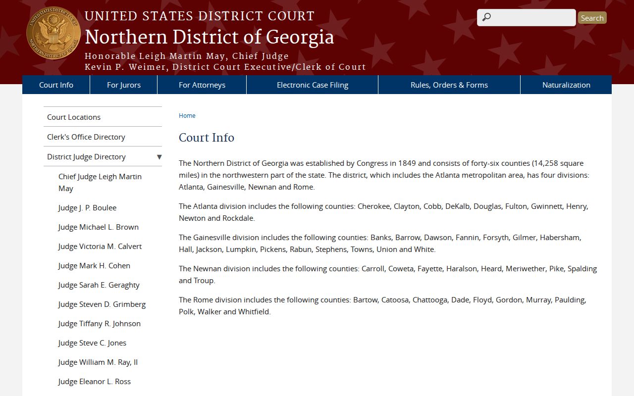 Fannin County court records federal Gainesville Division