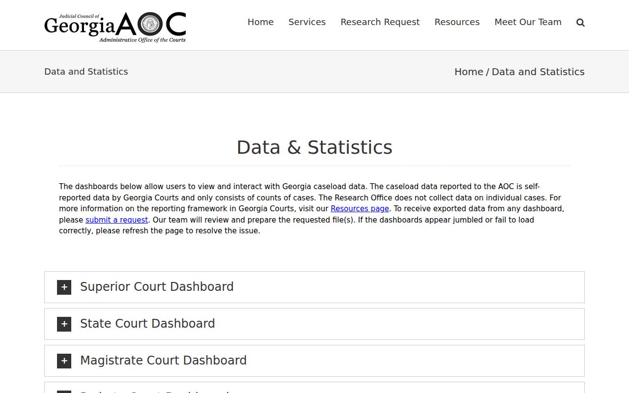 Fannin County court docket Georgia aggregate caseload dashboards