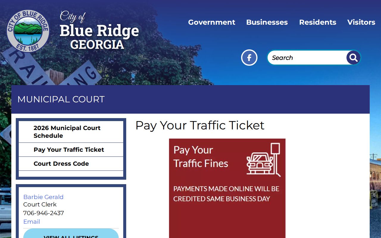 Fannin County traffic court records and Blue Ridge ticket payment instructions